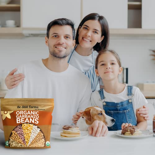 Image of Organic Chickpeas Garbanzo Beans Dry 2.8 lb - Dried Chick Peas - Great Protein for Tofu, Tahini - Similar to Soy Beans | USDA Certified | Vegan | Non-GMO | Gluten Free