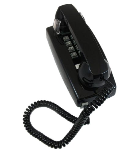 Teléfono de pared Cortelco 255400 con volumen negro