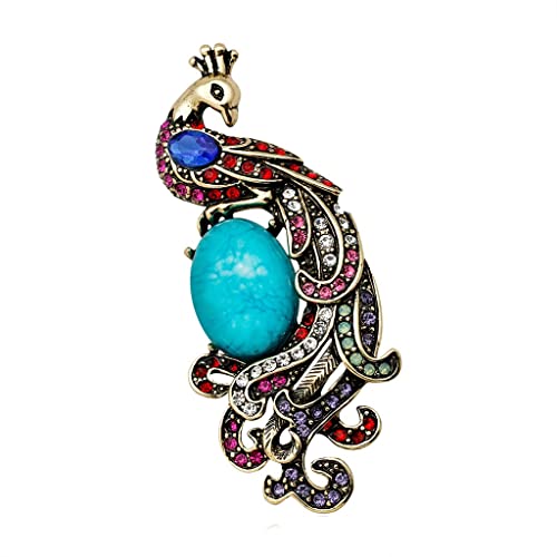 Broche paon pour accessoiriser une tenue de soirée ou un mariage