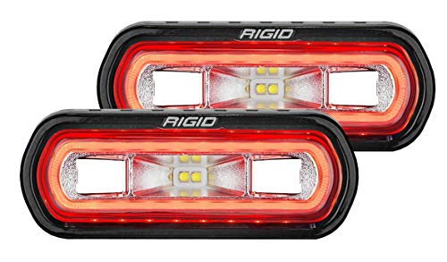 RIGID 53122 SR-L SERIES Spreader Pods with RED HALO SURFACE Mount PAIR (Set of 2), 53122
