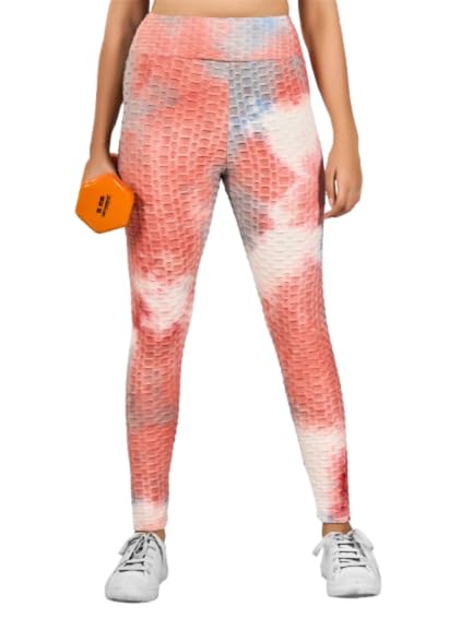 Womens High Waist Printed Yoga Pants – Red Active Leggings, Stretchable Polyester Fabric, Comfortable Workout Pants for Gym, Yoga & Casual Wear-image-6