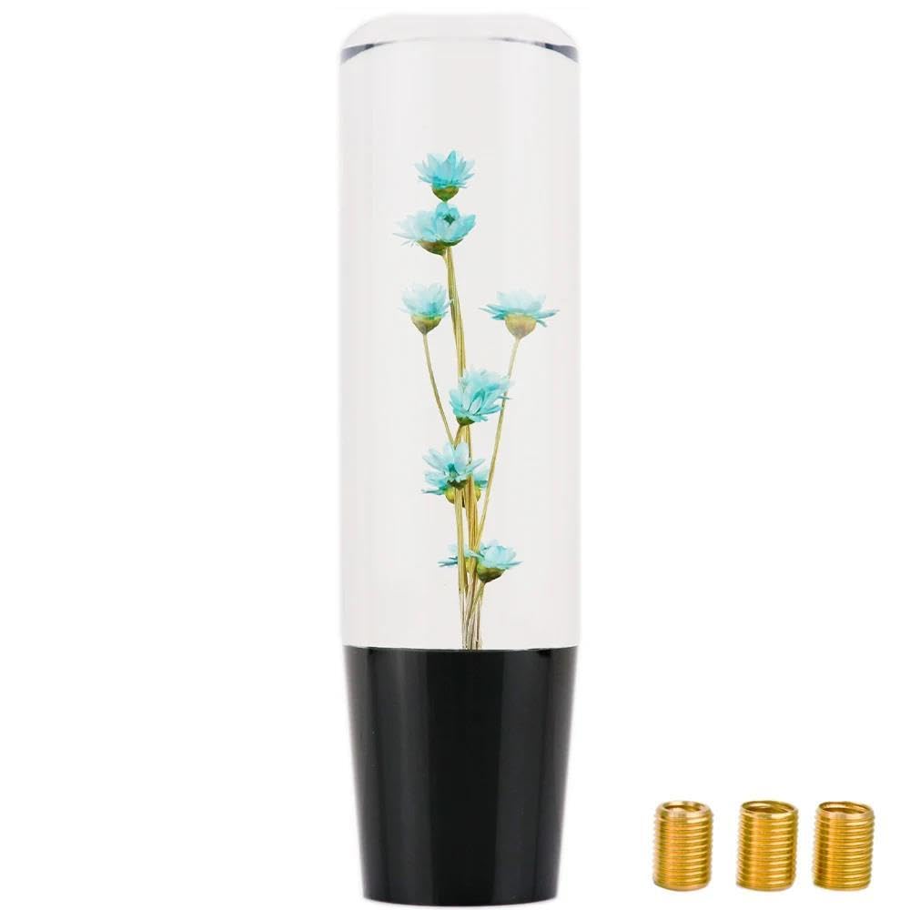 HYASDBWE Real Flower Crystal Bubble Car Gear Stick Shift Knob Shifter Lever 15CM /10CM Car Replacement Parts Gear Shifter Parts(Green,15CM)