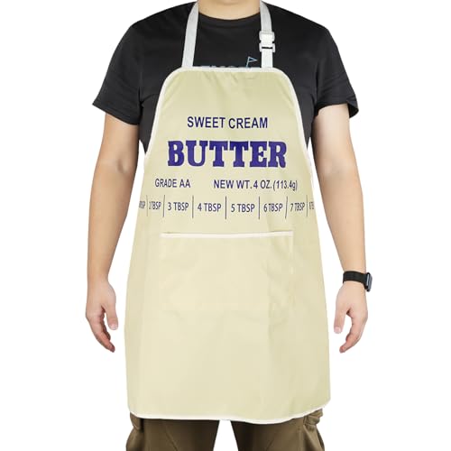 Tablier de cuisine humour beurre jaune CENWA pour passionnés de pâtisserie crème