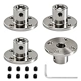 4 Stück 4mm Flansch Kupplung Kupplungsverbinder, 4mm Flanschkupplung Wellenverbinder, mit 8 Stück Befestigungsschraube und 1STK M3 Sechskantschlüssel, Wellenachsenbeschläge für DIY RC Modellmotoren