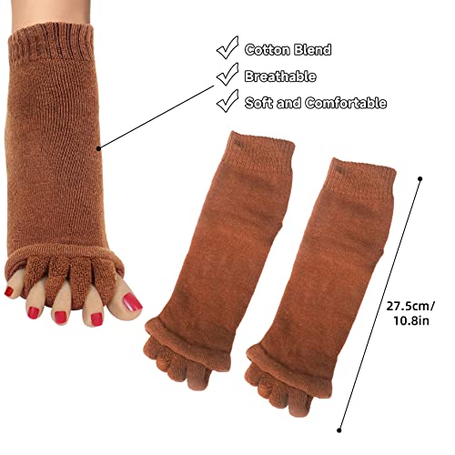 Klmnop Women Yoga Sports GYM Five Toe Separator Socks - Foot Alignment Socks (3 Pairs)2