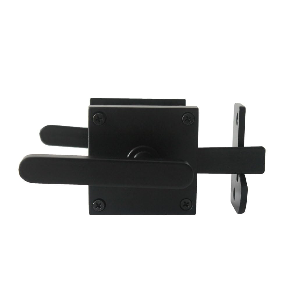 Heavy Duty Double Gate Latch,Gate Latch for Wooden Fence,Self Locking GateLatch,Gate Locks for Outdoor Fence,Double Side Swinging Door Latch Gate Hardware Black