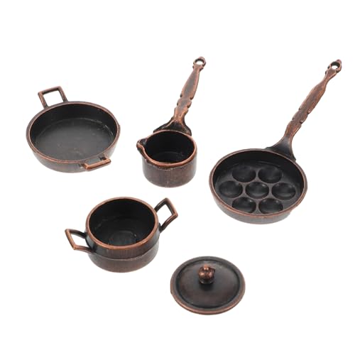 FRCOLOR Utensilios de Cocina Miniatura de Metal Vintage para Casa de Muñecas Accesorios Detallados para DIY Juego de Cocina Realista y Seguro para Decoración y Juego de rol