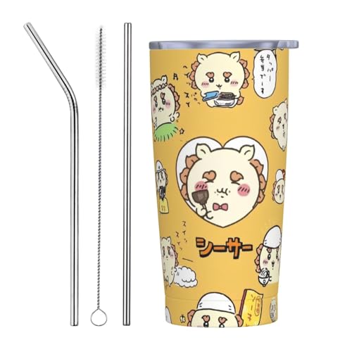 サーモスちいかわ水筒 600ml真空断熱ダブルウォール 軽量ハンドル付き直飲みsus304食品グレードステンレス製コーヒーカップ 車用保温・保冷カップ 漏れ防止ステンレスコップ アウトドア スポーツ山登り父の日ギフト