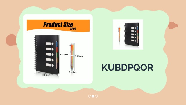 KUBDPQOR A5 Spiraalnotitieboek – 300 Pagina’s, 5 Tabs, 100 Gsm Papier, Harde Kaft, Oogvriendelijk, Met Pen, Perfect Voor School En Werk