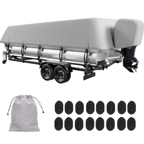 Heavy Duty 1200D Gray Pontoon Cover