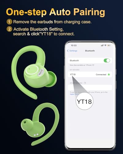 Image of Wireless Earbuds, Bluetooth 5.4 Headphones Sport Over Ear Buds With ENC Mic