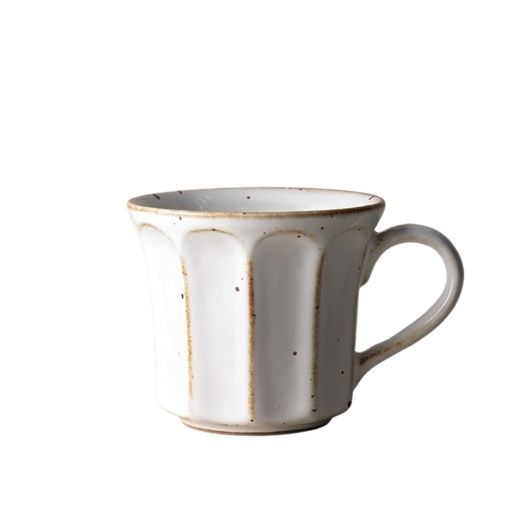 ENGENDER Tazas Cafe Taza De Café Gres Hecha A Mano, Retro A, Personalizada con Patrón Vertical For Uso Doméstico Mug Cups(A)