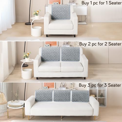 Image of HOKIPO 'Velvet Maze' Premium Sofa Backrest Cover Mat 55x80 cm with Anti-Slip Backing | 1 Pc - Dark Grey (AR-6279-DGRY)
