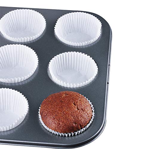 image for Caperci Standard White Cupcake Liners 500 Count, No Smell, Food Grade 
