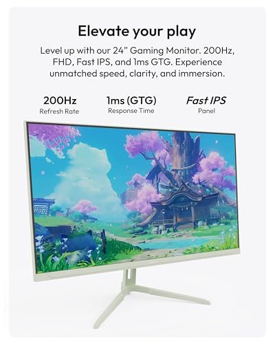 Image of Pixio PX248 Wave Mint Green 24 inch 200Hz 1080p Fast IPS Panel 1ms GTG Gaming Monitor with Mint Green HDMI 2.1 Cable Ultra Certified Ultra High Speed 10FT 8K 60Hz 4K 120Hz Nylon Braided