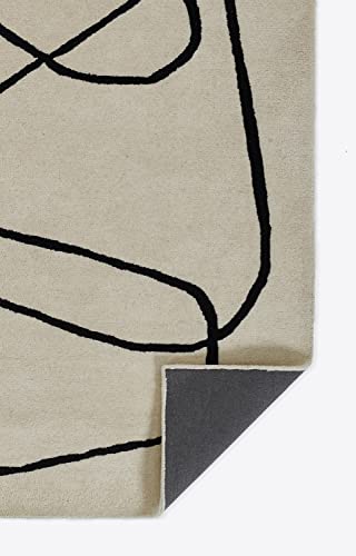 Momeni Simba Wool With Cotton And Latex Backing Area Rug, Ivory, 2'6" X 8' Runner #TOP2