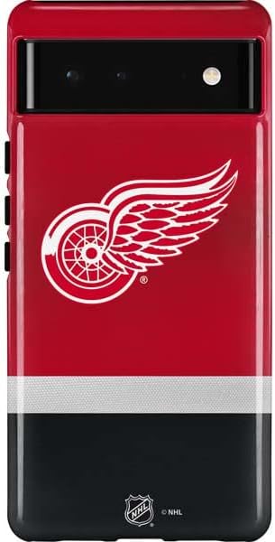 Skinit Pro Phone Case Compatible with Google Pixel 6 - Officially Licensed NHL Detroit Red Wings Black Text Design