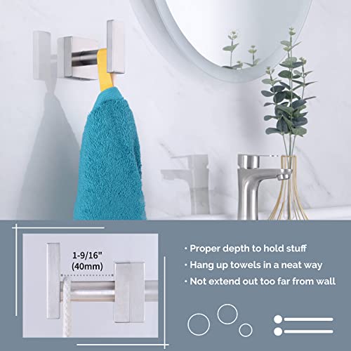 Angle Simple Bathroom Towel Hook, Sus304 Stainless Steel Single Shower Towel Hanger For Wall, Kitchen Cabinet Closet Coat Robe Holder Wall Mounted, Brushed Nickel #TOP2