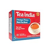Tea India Orange Pekoe Black Tea Chai Flavorful Blend Of Black Tea & Natural Ingredients Strong Full-Bodied Traditional Indian Caffeinated Tea 80 Round Teabags