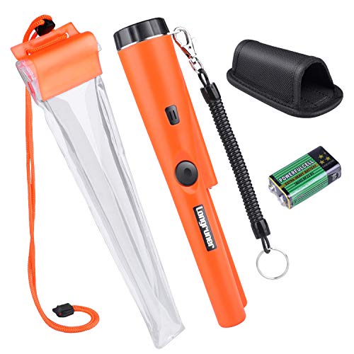 Longruner Détecteur de Métaux GP-POINTER Pin Pointer Sonde Étanche HandHeld Pinpointer avec Holster Trésor Chasse Outil de Déterrage Accessoires Buzzer Vibration Tuning Automatique (LKW30S)