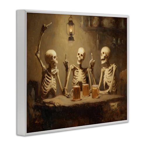 Poster Squelettes Taverne Cadre Noir Solution Mur Vide Deco Unique - 4