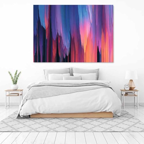 Tableau abstrait moderne coloré 20x30cm encadré pour mur