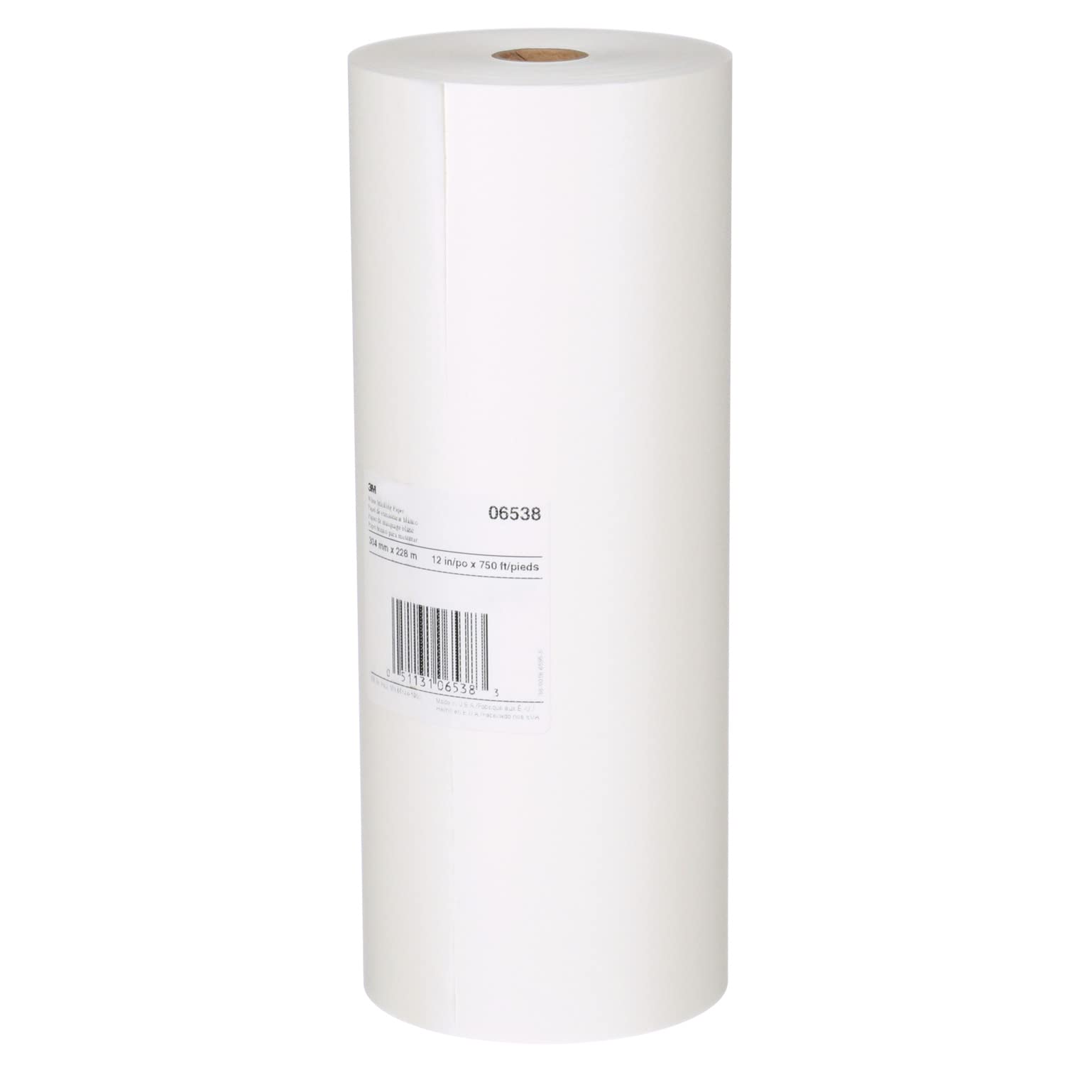 3M 06538 Papel de enmascarar blanco de 12 pulgadas x 750 pies, caja de 3