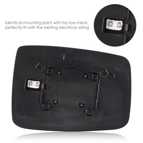 Driver Left Side View Heated Mirror Glass with Backing Plate Compatible with Dodge Ram 1500 2009-2017, Ram 2500 2010-2018 (w/o Towing Package, Not fits Towing Mirrors) by Cenfeild - Image 4