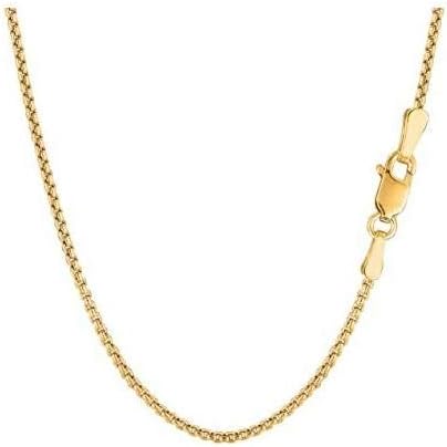 Blue Apple Co. 5.1MM Yellow Tone Round Box Chain .925 Solid Sterling Silver Sizes 8-28"