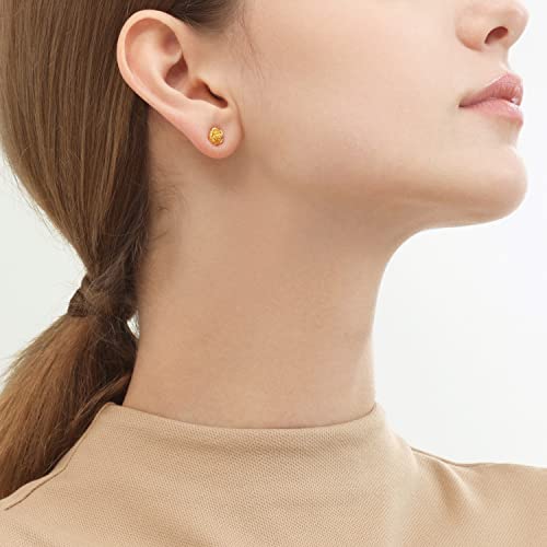 CHOW SANG SANG 999.9 24K Solid Gold Roses Stud Earrings for Women 68730E3