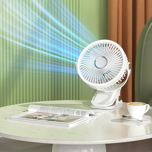 Ventilador de escritorio inalámbrico con ángulo ajustable y luz para dormir integrada 5