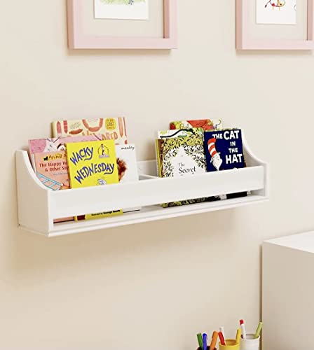 Kids Toy Storage Wall Mounted Bookshelf (30 Inches Long, 6 Inches Deep), For Montessori Boys And Girls Toy Or Picture Holder, Multifunction Hanging Floating Bookcase Display #TOP7