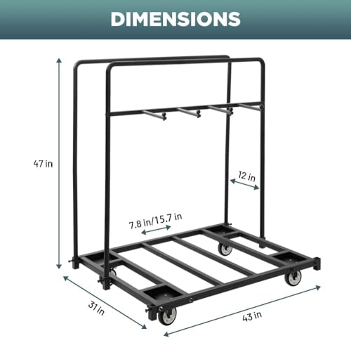 Chariot de rangement pour table et chaises pliantes robuste 226 kg - 3