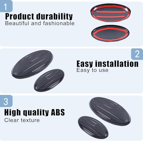 Image of Car Front Rear Emblems Trim Cover Compatible with Subaru Outback 2021-2026，ABS Car Front Rear Logo Trim Cover，Front Grille and Tailgate American Flag Decoration Emblems Accessories