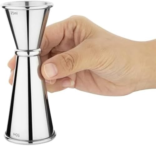 Chabrias Ltd 3-in-1 Stainless Steel Jigger Spirit Measure - 25ml/35ml/50/ml | Reversible Alcohol Pourer - Perfect Home Bar Accessories for Cocktail Making with Gin, Whiskey & Spirits