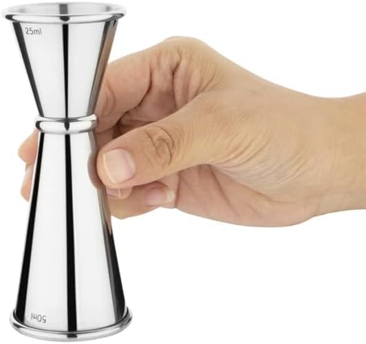 Chabrias Ltd 3-in-1 Stainless Steel Jigger Spirit Measure - 25ml/35ml/50/ml | Reversible Alcohol Pourer - Perfect Home Bar Accessories for Cocktail Making with Gin, Whiskey & Spirits