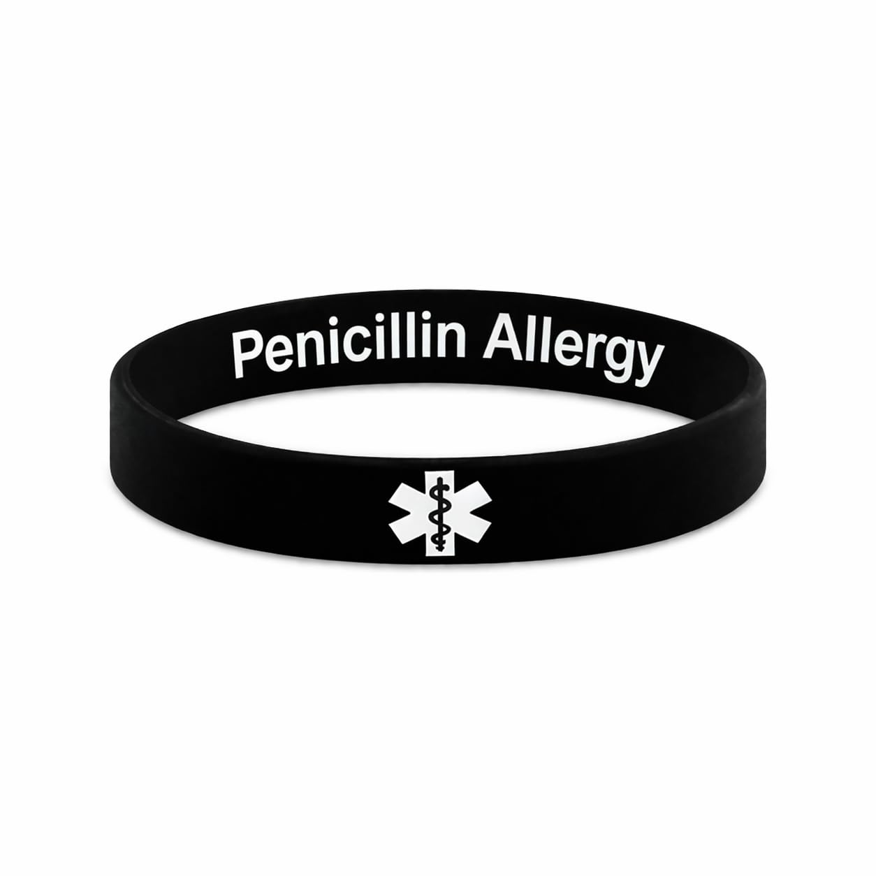 Penicillin Allergy Medical Alert Bracelet โ Discreet/Hidden Message Silicone Wristband (202mm)