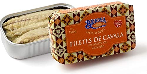 Briosa Gourmet from Portugal - Canned Spiced Mackerel fillets - 4.23oz / 120gr (Pack of 5 cans)