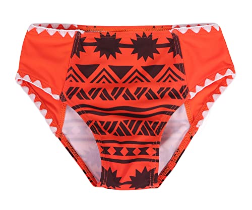 Henzworld Girls Swimwear Swimsuits Set Bikini Bottom Beach Printing Skirt Kid Summer Beach Bathing Suit Party Dress Up Cosplay Bathing Suit 3T Orange 3-4 Years #TOP7