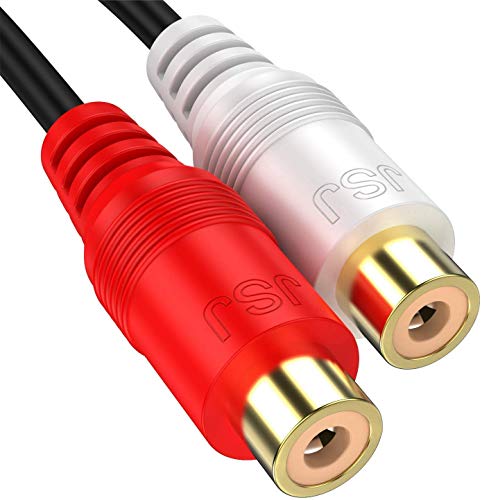 Rca 1 Male To 2 Female Audio Speaker Y Adapter Splitter Cable With Ofc Conductor Dual Shielding Gold Plated Metal Shell Flexible Pvc Jacket - 2 Pack / 0.6Ft #TOP4
