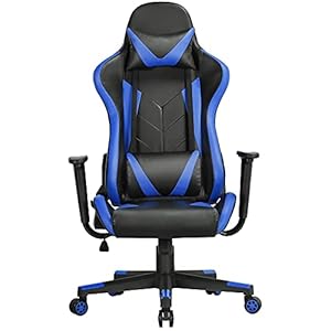 Yaheetech Gamingstoel, bureaustoel, draaistoel, sportstoel, managersstoel, ergonomisch design met kantelfunctie, in…