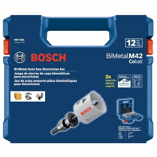 Image of Bosch HBT12EL 12 pc. Professional Electrician Bi-Metal Hole Saw Set