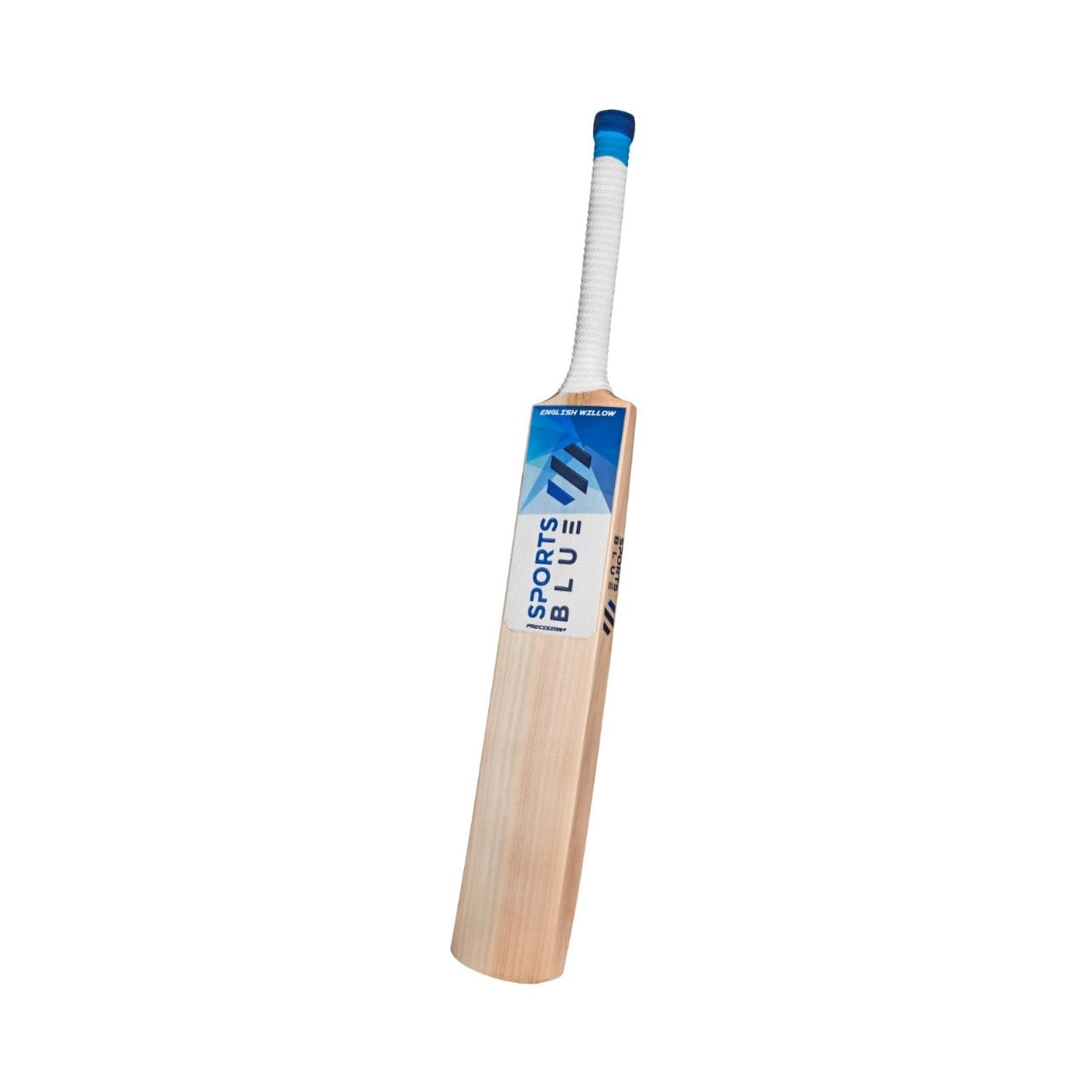 Sports Blue Cricket Bat - Precision+ | English Willow Bat Grade 1 - Players Edition 2.7-2.10 lbs Precision+ SH