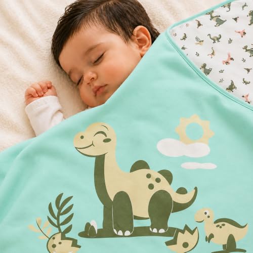 Image of TinyLane - Curated for you! Reversable Bamboo Cotton Blanket for New Born Baby, Baby Blankets Newborn, Pack of 1, 100 * 80cm, Dino Design