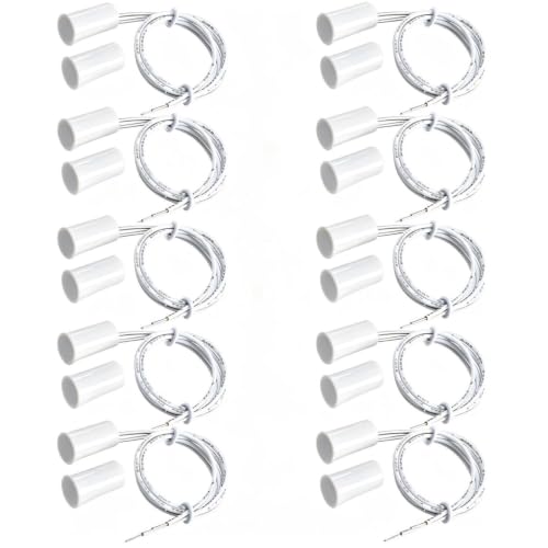 VISSQH 10pcs RC 33 Interruptor de láminas magnético, Alarma, Sensor de Contacto para Puerta o Ventana de Seguridad, cableado empotrable, NC Puerta Ventana Contacto，Color Blanco,Cilíndrica