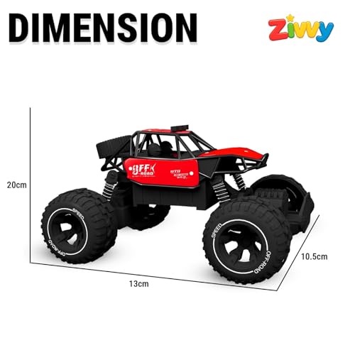 Image of Red RC Car Rock Crawler Remote Control Car with LED Headlight, Rechargeable Battery High Speed Off Road RC Car, Monster Truck Toy Car for Kids & Boys 7-14 Years | Remote Control Car Toy Gift