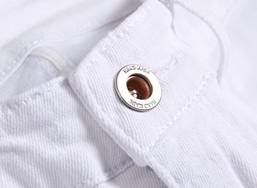 Oiiio Men's Patch Ripped Stretch Regular Fit Jean (40, 6624 White) #TOP5