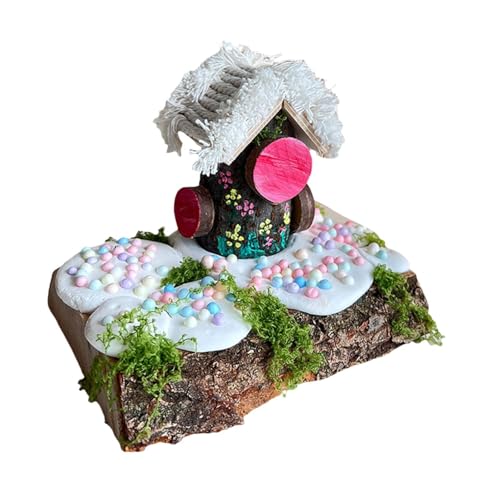 KiBcsLic Kit Fai Da Te Costruzione in Legno Casetta Delle Fate Giocattolo Educativo Progetto Artigianale per Assemblare con Rami Naturali Adatto per Regali, Style B