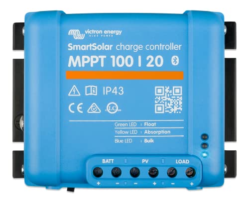 Victron Energy SmartSolar MPPT Solar Charge Controller (Bluetooth) - Charge Controllers for Solar Panels - 100V, 20 amp, 48-Volt