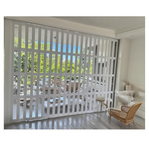WAHHWF Puertas abatibles Puerta Plegable con función Oculta, Puertas Blancas para despensa, Puerta de Ducha retráctil para Espacios Interiores: Optimiza tu Espacio Ahora(38x95in(96x241cm))